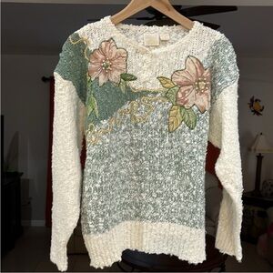 NEEDLES & YARN Vintage 80's
Pearl Appliqué Detail Size M